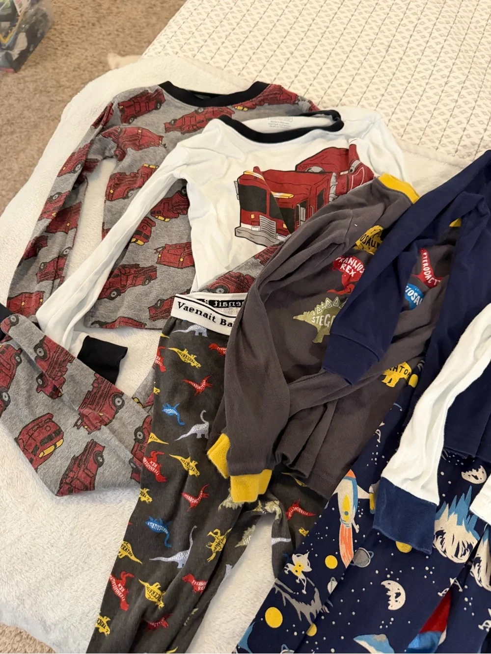 Boys Navy Blue Robot Pajama Set